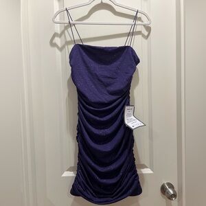 B Darlin Purple Glitter Mini Dress